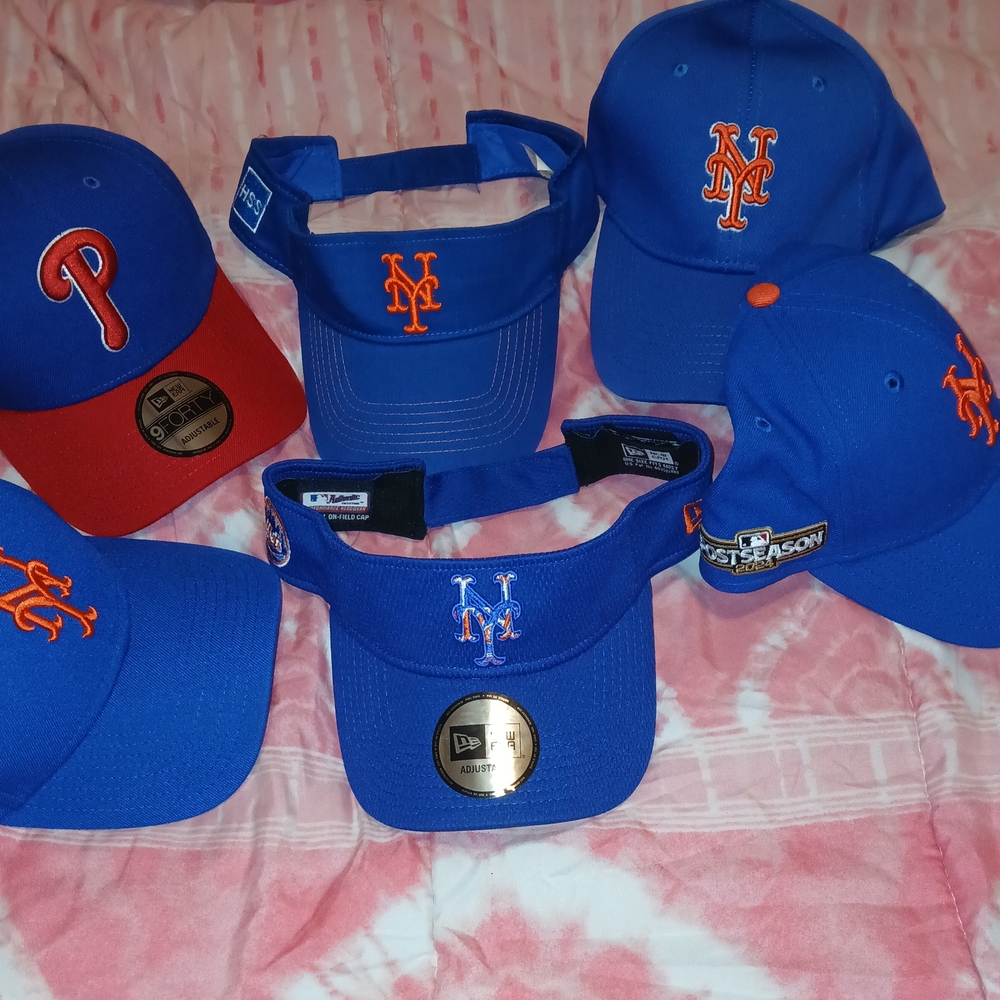 Kids Blue and Red Baseball Caps Set